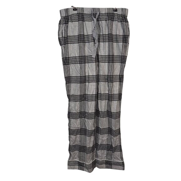 Lands End Mens Plaid Lounge Pants M Grey & Black - Picture 1 of 6